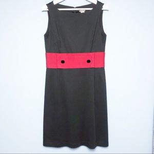 Ann Taylor Fit & Flare Dress. Size 6 Black & Red